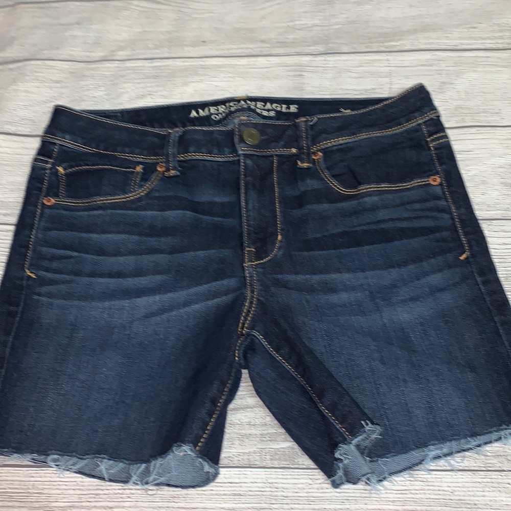 American Eagle dark denim shorts size 8